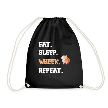 Cobaye Eat sleep wheek repeat sort - Sac de sport léger - noir - Devant