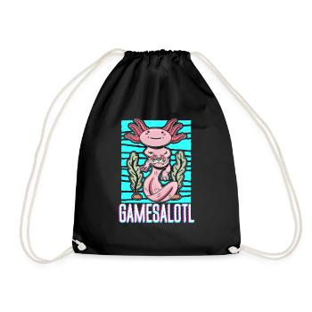 Axolotl Gamer Axolotl Poisson de randonnée Gaming - Sac de sport léger - noir - Devant