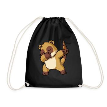 Dabbing Meerkat Lovers Pajama costume - Drawstring Bag - black - Front