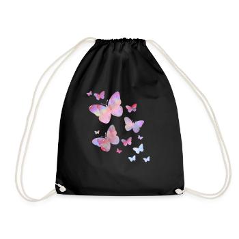 Butterfly butterfly animal colorful color - Drawstring Bag - black - Front