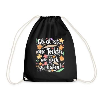 Tochter Geschenk für Töchter Geschenke - Turnbeutel - Schwarz - Vorne