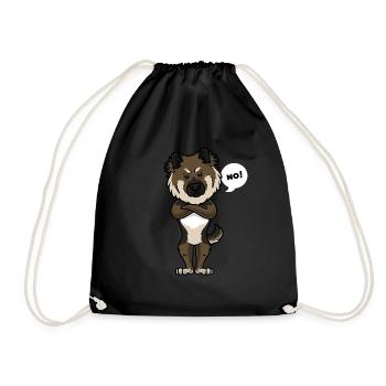 Stubborn Eurasian dog funny dog dog owner - Drawstring Bag - black - Front