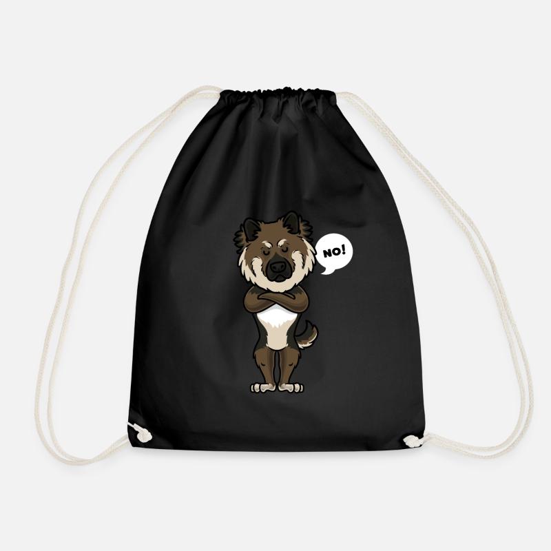 Stubborn Eurasian dog funny dog dog owner - Drawstring Bag - black
