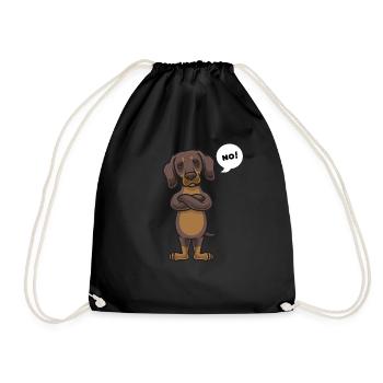Sturer Dachshund Dog Teckel Gift - Drawstring Bag - black - Front