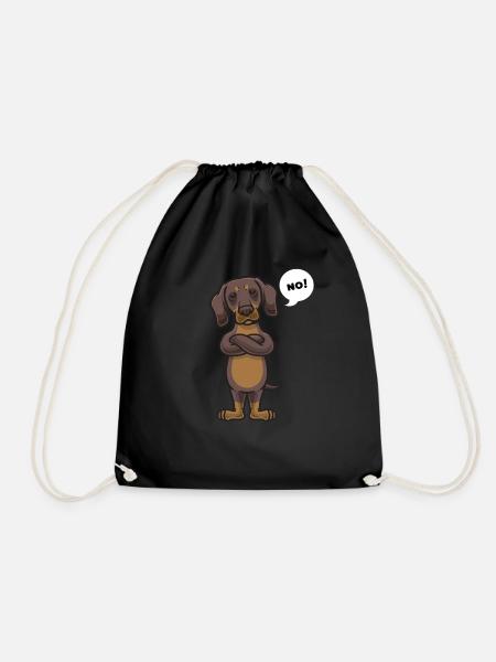 Sturer Dackel Hund Teckel Geschenk - Turnbeutel - Schwarz