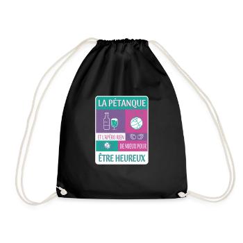 PÉTANQUE ET APÉRITIF - Sac de sport léger - noir - Devant