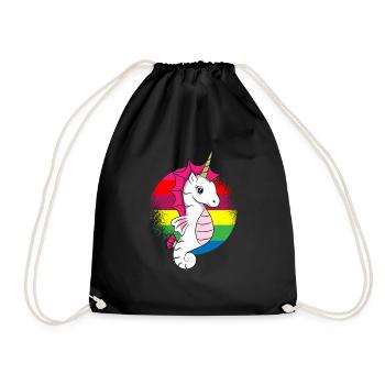 Seahorse bunt by The Manzanita`s - Turnbeutel - Schwarz - Vorne