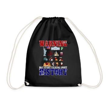 History Warning History Teacher of History - Drawstring Bag - black - Front