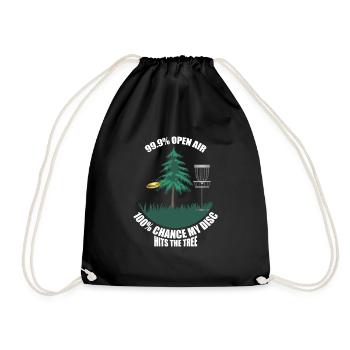 Disc Golf Retro Lustiges Design für Spieler und - Turnbeutel - Schwarz - Vorne