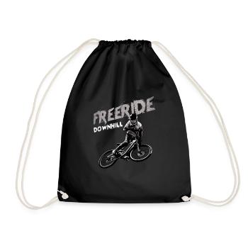 Freeride Downhill Mountainbiker Geschenk - Turnbeutel - Schwarz - Vorne