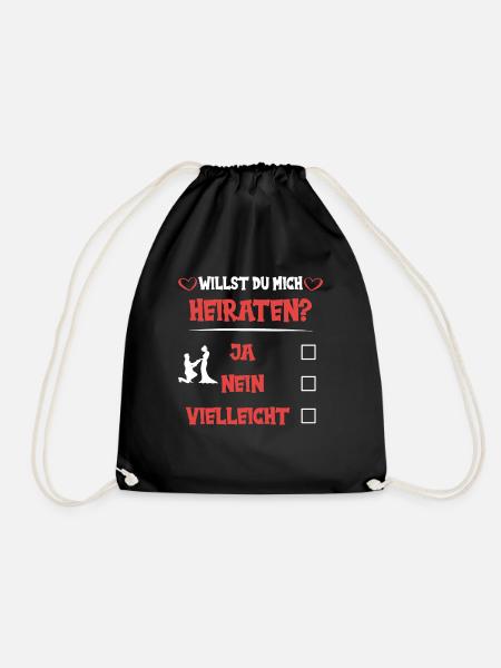 Willst du mich heiraten - Turnbeutel - Schwarz
