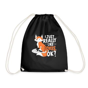I like holding just foxes ok? Fox Lover - Drawstring Bag - black - Front