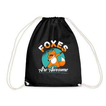 Foxes Are Fantastic Red Fox Vixen - Drawstring Bag - black - Front
