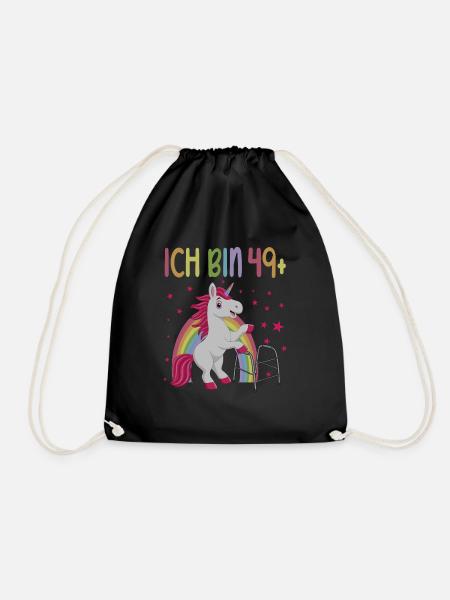 50 Jahre Einhorn ich bin 49+ 50. Geburtstag - Turnbeutel - Schwarz