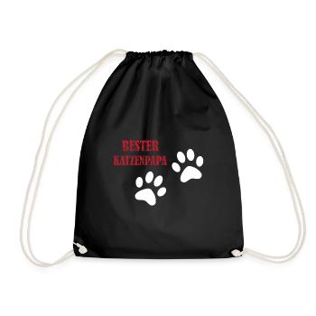 Katzenpapa - Turnbeutel - Schwarz - Vorne