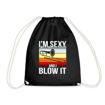 Trombone Trombonist Player Gift - Drawstring Bag - black - Front