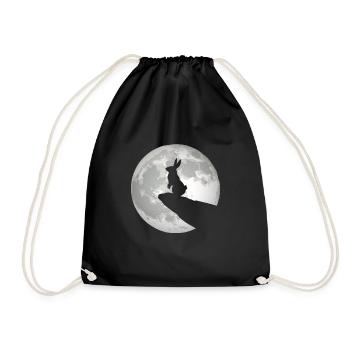 Beau lapin lapin Kanickel dans le cadeau de lumière de lune - Sac de sport léger - noir - Devant