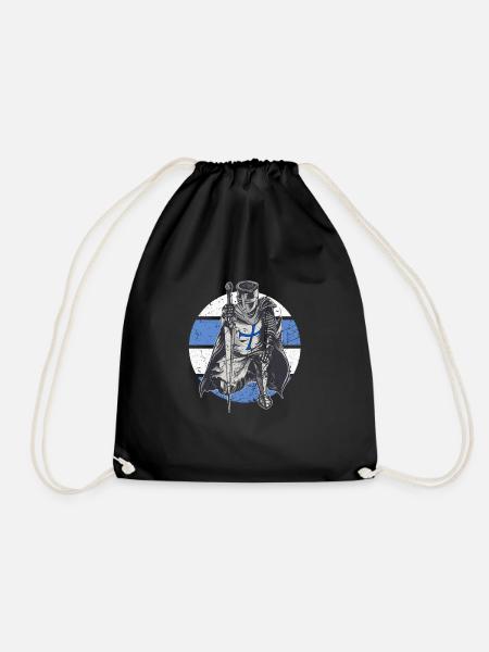 Chevalier Bleu Blanc Templerorden Moyen Âge armure - Sac de sport léger - noir
