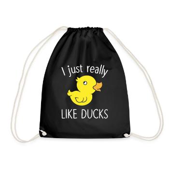 Ducks Fan Funny Duck Lover - Drawstring Bag - black - Front