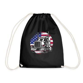 Camionneur américain Usa drapeau camion routier - Sac de sport léger - noir - Devant
