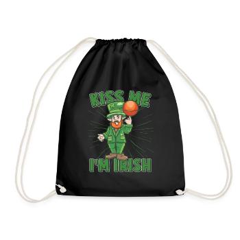 Kiss Me Im Irish Basketball Player Kiss me Im - Drawstring Bag - black - Front
