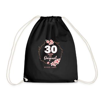 30 Jahre Original 30.Geburtstag Seit 1991 Geschenk - Turnbeutel - Schwarz - Vorne