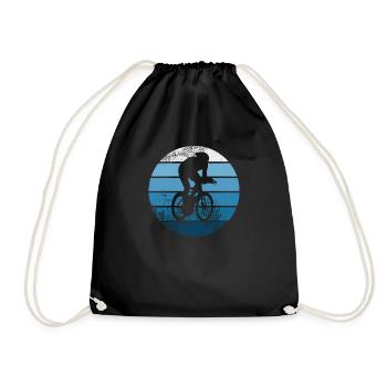 Retro road bike bike gift for road cyclists - Drawstring Bag - black - Front