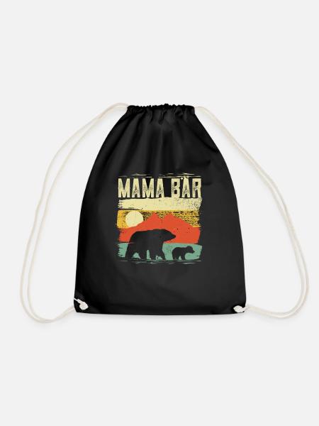 Mama Bär Geschenke Muttertag - Turnbeutel - Schwarz