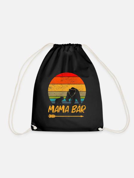Mama Bär Geschenke Muttertag - Turnbeutel - Schwarz