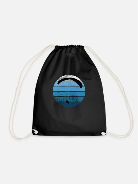 Gleitschirm Retro Paragliding Paragleiter Shirt - Turnbeutel - Schwarz