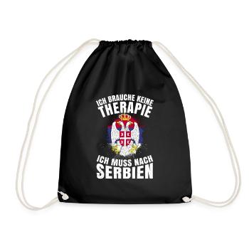 Serbien Belgrad Wappen Serbia Srbija Jugo Geschenk - Turnbeutel - Schwarz - Vorne