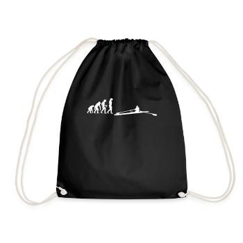 Evolution Ruderer Shirt Rudern Rowing Wassersport - Turnbeutel - Schwarz - Vorne