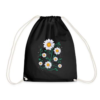 Cute Daisy Summer Daisies Spring Time Flowers - Drawstring Bag - black - Front