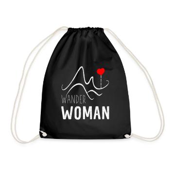 Wander Woman Hiking - Drawstring Bag - black - Front