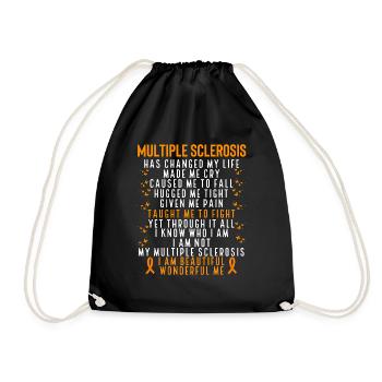 Multiple Sclerosis Awareness Orange Ribbon - Drawstring Bag - black - Front