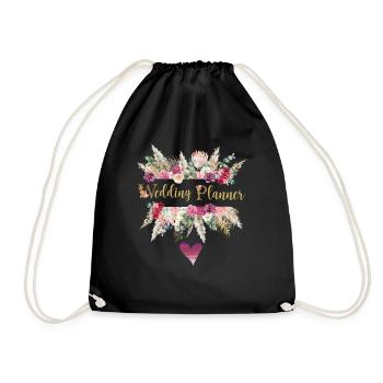Wedding Planner Geschenk Hochzeit - Turnbeutel - Schwarz - Vorne