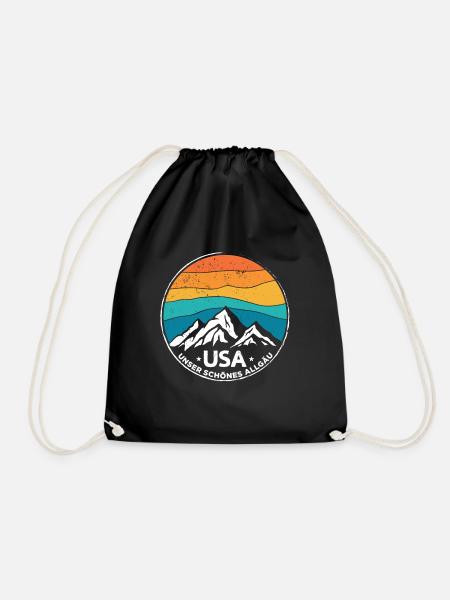 Allgäu USA Unser Schönes Allgäu Berge Wandern - Turnbeutel - Schwarz