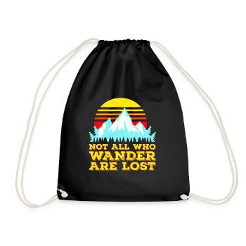 Wander Woman Hiking - Drawstring Bag - black - Front