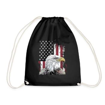 Independence Eagle American Flag Eagle - Drawstring Bag - black - Front