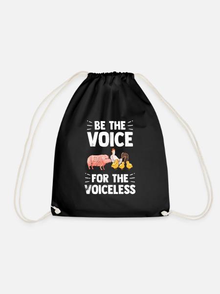 Vegan Tshirt Tierrechte Veggie Sprüche Bio Animal - Turnbeutel - Schwarz
