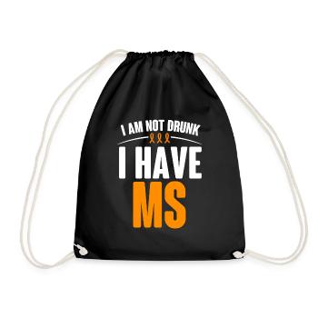 Multiple Sclerosis Senisbilization Orange Ribbon - Drawstring Bag - black - Front