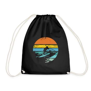Jet ski Retro - Turnbeutel - Schwarz - Vorne