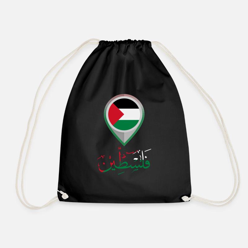 Palestine Gaza - Drawstring Bag - black