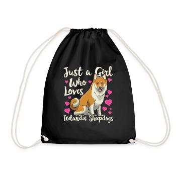 Icelandic Spitz Dog Icelandic Spitz Dog - Drawstring Bag - black - Front