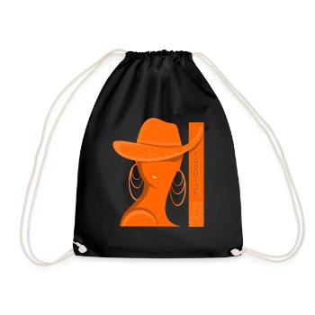 fashion orange - Drawstring Bag - black - Front