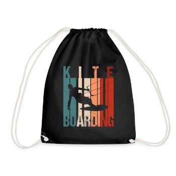 Kiteboarder Vintage Kitesurfing Kitesurfer - Turnbeutel - Schwarz - Vorne