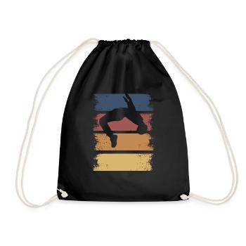 Parkour Freerunning Backflip Retro - Drawstring Bag - black - Front