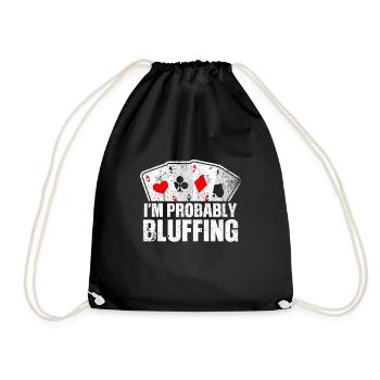 Probablement bluffer je au poker Distressed - Sac de sport léger - noir - Devant