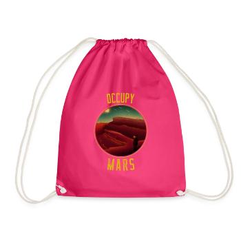 Occupy Mars - Drawstring Bag - fuchsia - Front