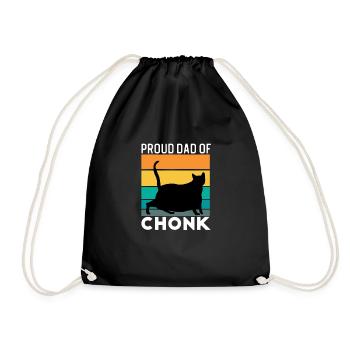 Stolzer Katzenpapa Chonk Vater Internet Meme Shirt - Turnbeutel - Schwarz - Vorne